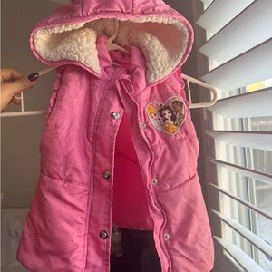 Disney Pink Hooded Vest with Princess Patch